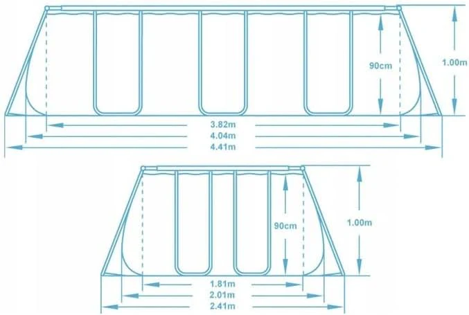 Bestway Power Steel Above Ground Rectangular Pool 4.04mx2.1mx1m 56441 - Image 4