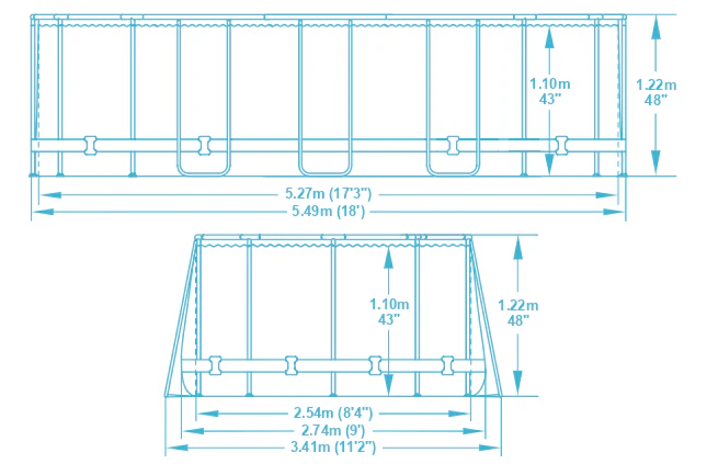Bestway Power Steel Oval Above Ground Pool 5.49mx2.74mx1.22m 56710 - Image 11