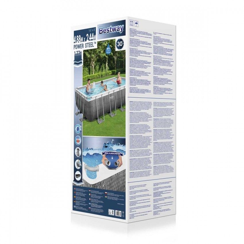 Bestway Power Steel Rectangular Frame Pool 4.88mx2.44mx1.22m 56996 - Image 4