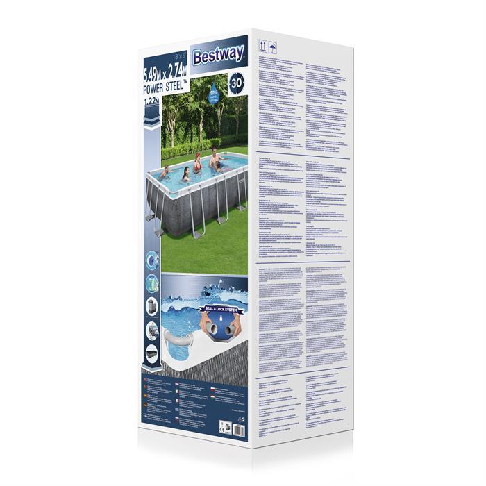 Bestway Power Steel Rectangular Pool Set 5.49mx2.74mx1.22m 56998 - Image 2