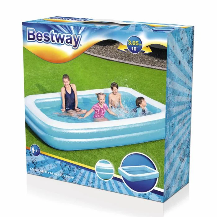 Bestway Rectangular Inflatable Family Pool 10x6x18 inch 54150 - Image 4