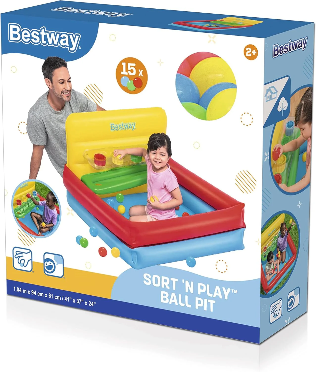Bestway Sort ‘n Play Ball Pit Set With 15 Balls 1.04mx94cmx61cm 52546 - Image 3