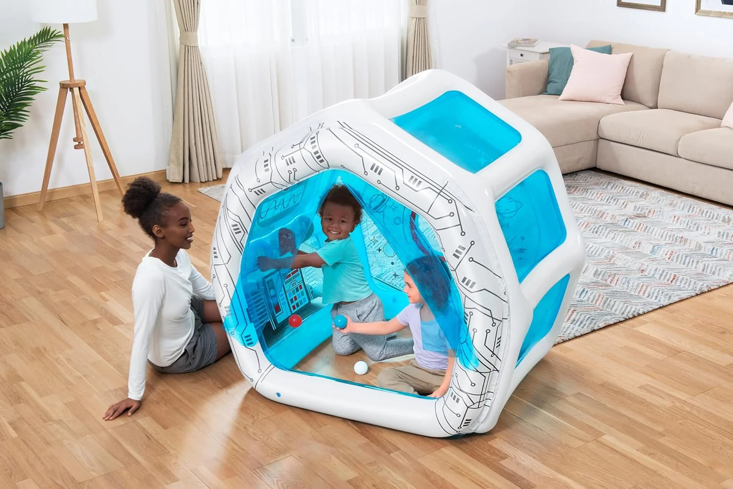 Bestway Space Station Exploration Kids Inflatable Play House 1.25m x 1.05m x 1.17m 52632 - Image 8