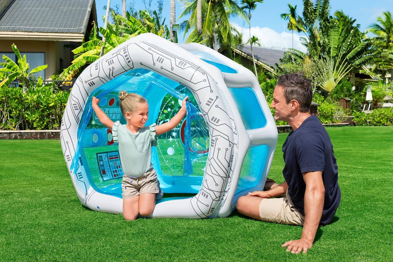 Bestway Space Station Exploration Kids Inflatable Play House 1.25m x 1.05m x 1.17m 52632 - Image 9