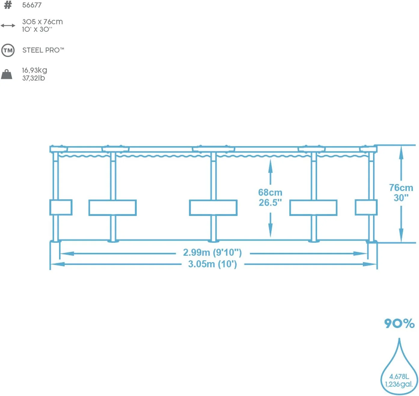 Bestway - Steel Pro Pool 305x76cm 56677/56677N - Image 4