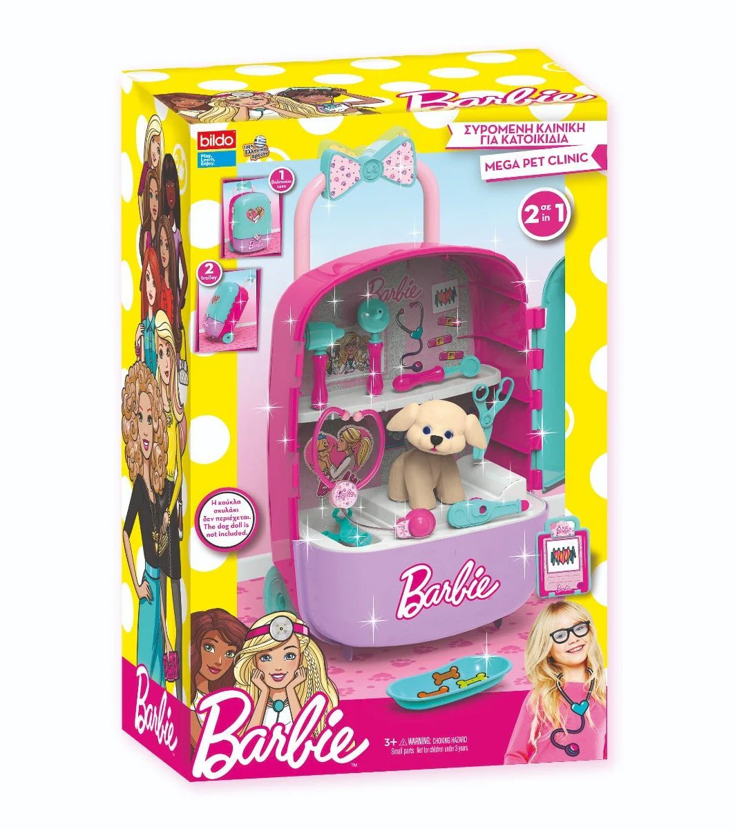 Bildo Barbie Portable Mega Pet Clinic Playset 2183 - Image 4