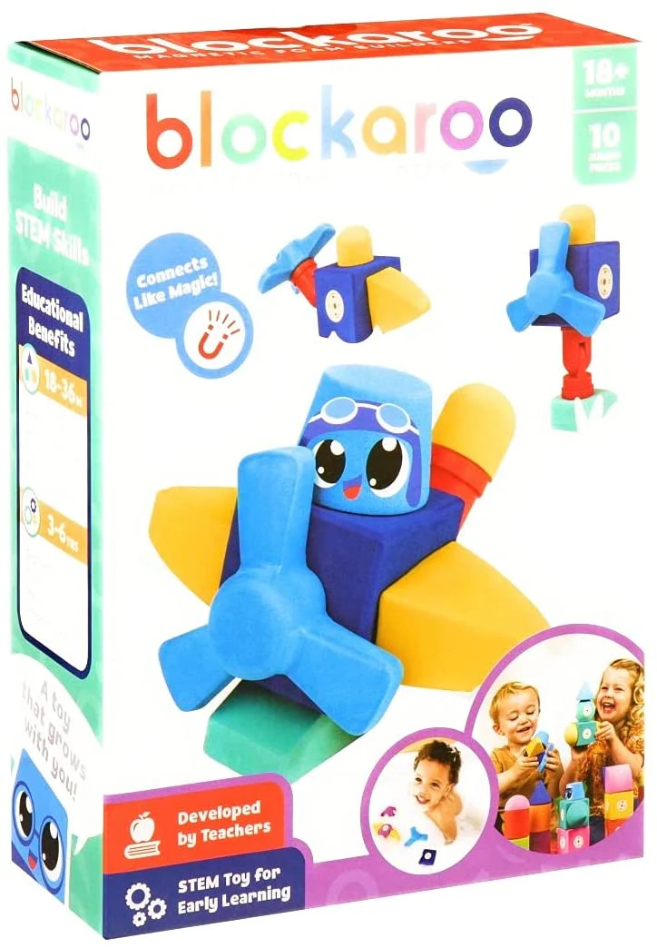 Blockaroo Magnetic Foam Building Blocks Small Plane
