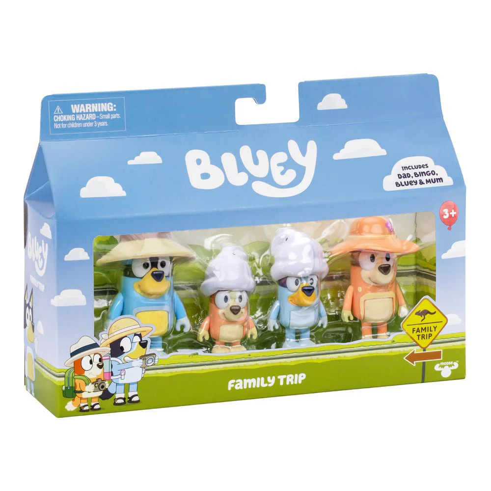 Bluey S11 Holiday Fig 4 Pack Family Trip 17654