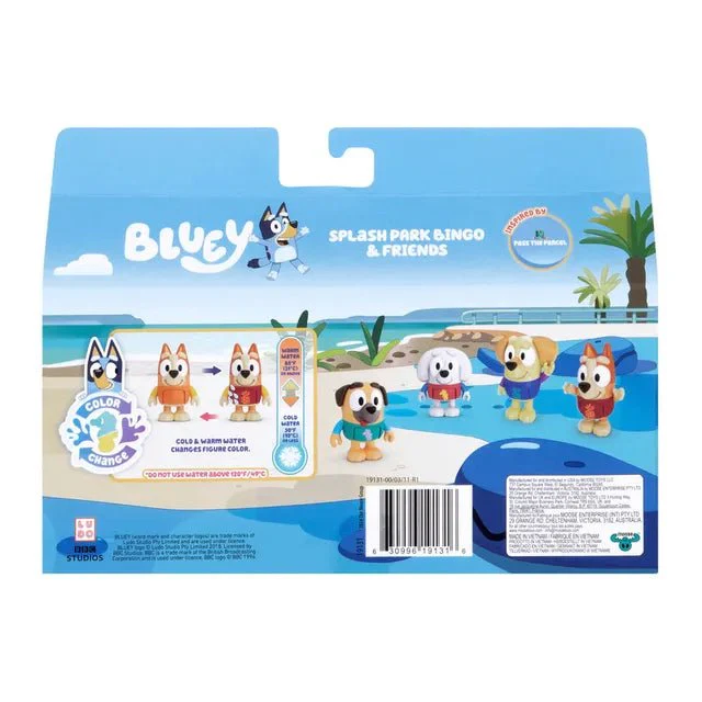 Bluey S13 Color Change Figure 4Pack Water Park Bingo & Friends Exclusive 19131 - Image 7