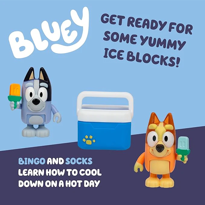Bluey S13 Lets Play Chef Figure 2Pack Ice Blocks Bingo & Socks 18914 - Image 6