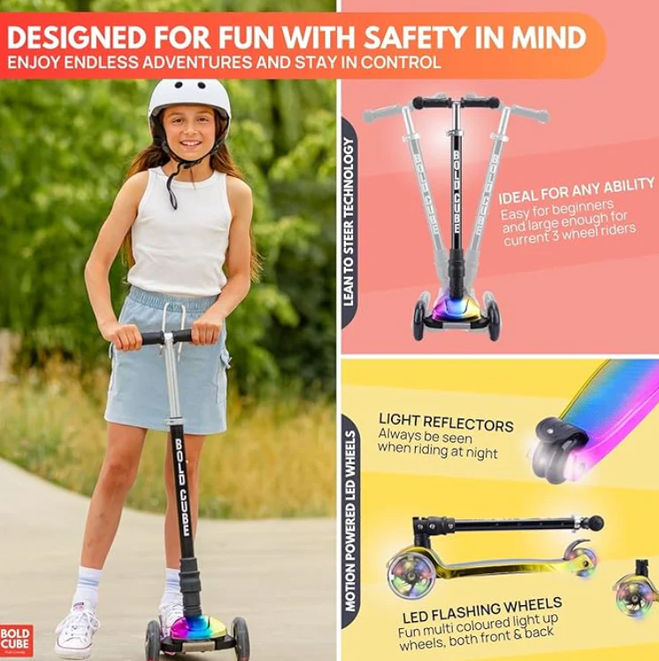 Boldcube 3 Wheel Scooter Big Fold Electro Dark Night - Image 4
