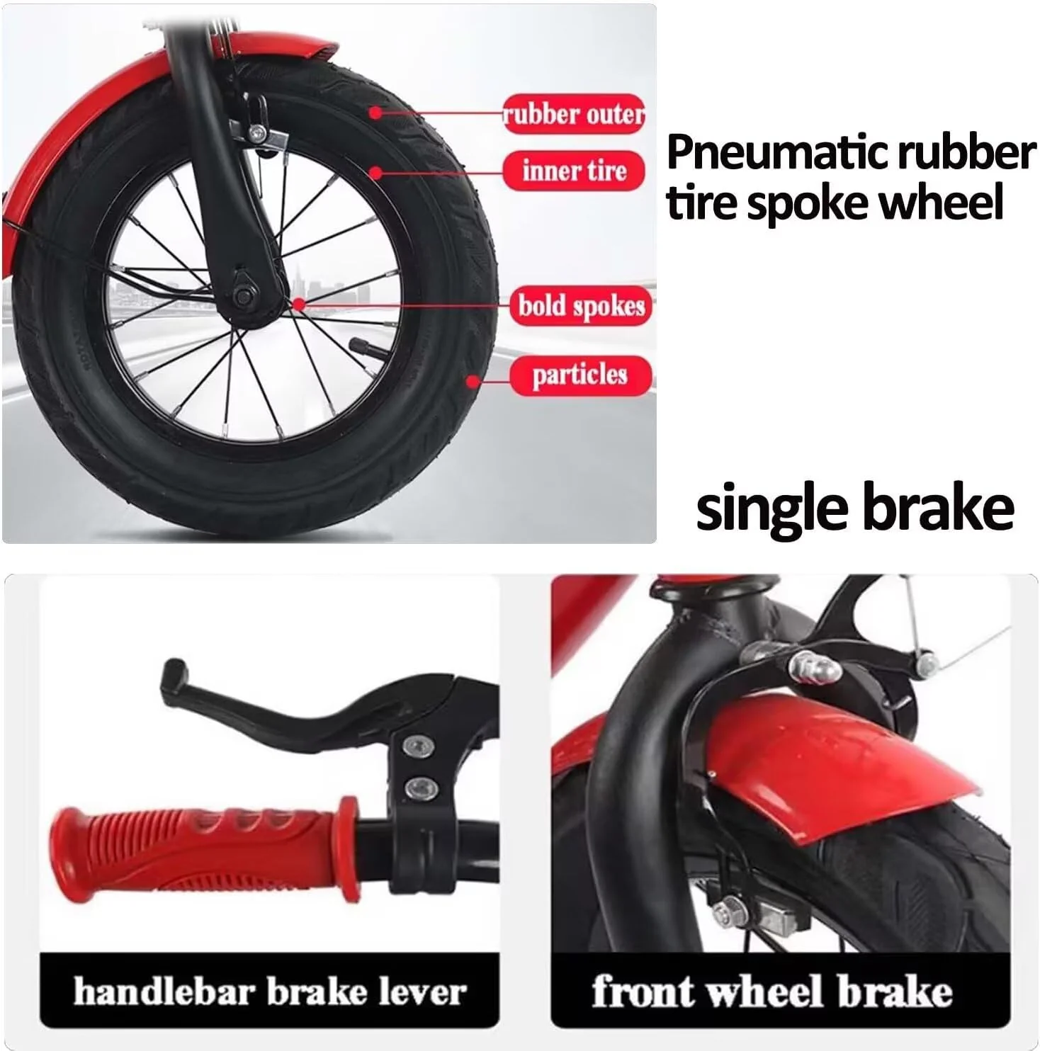 Bosheng Tricycle With Basket 12 Inch Red MN011 - Image 5