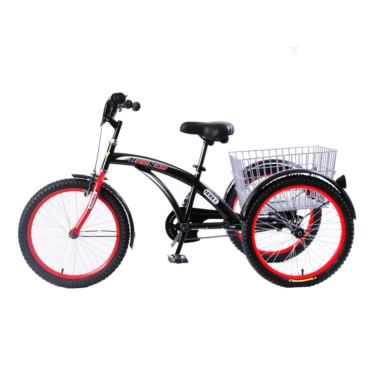Bronco Classic Three Wheel Bicycle With Basket Black 20 Inch CL-2800 - Image 2