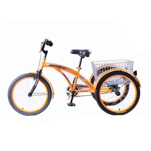 Bronco Classic Three Wheel Bicycle with Basket Orange 20 Inch - Image 3