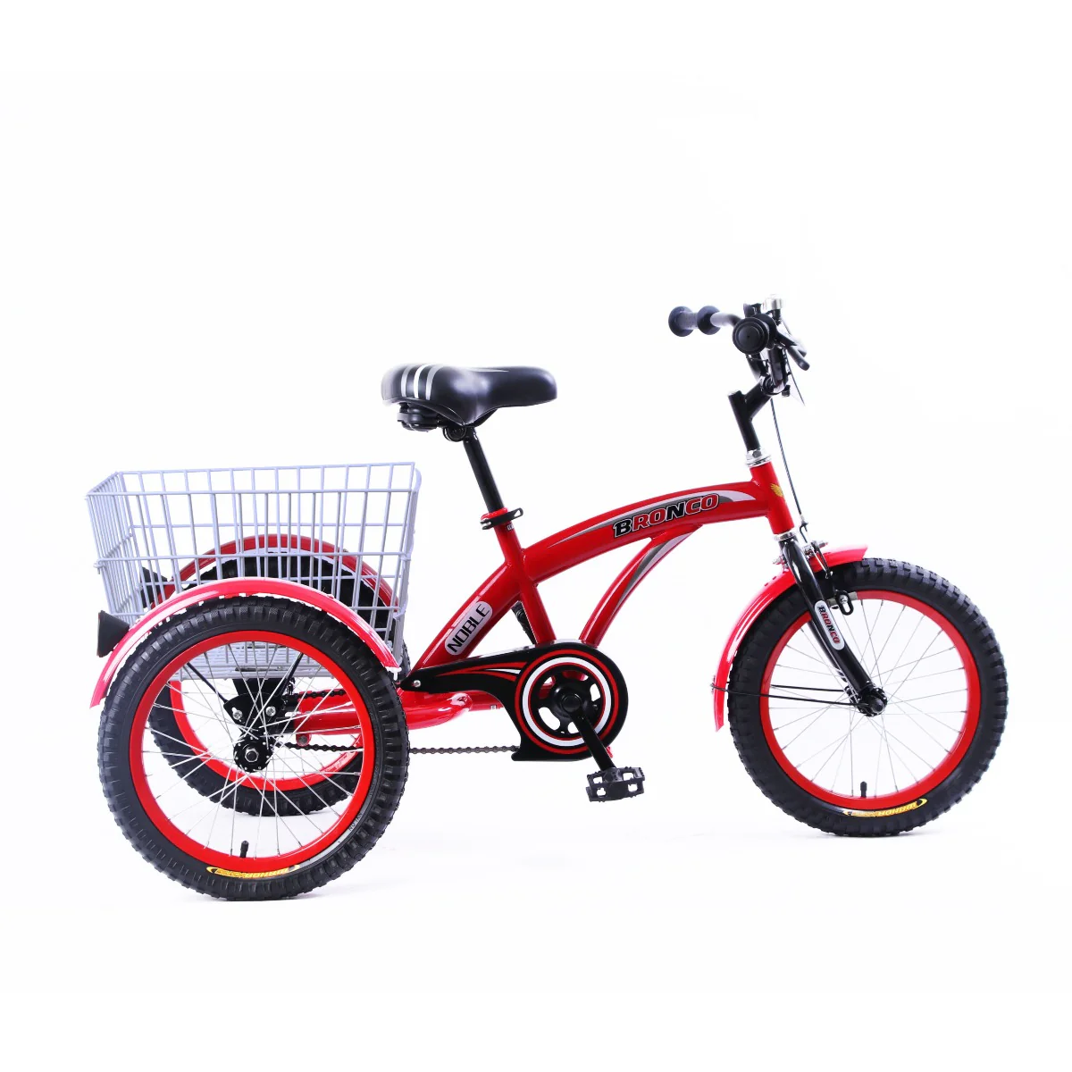 Bronco Classic Three Wheel bicycle with Basket Red 16 Inch CL-2600 - Image 2