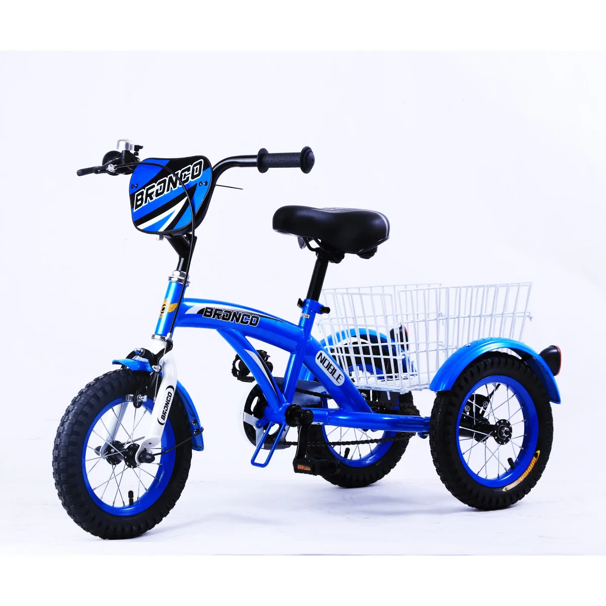 Bronco Three Wheel Bicycle with Basket 12 Inch Blue CL-2200