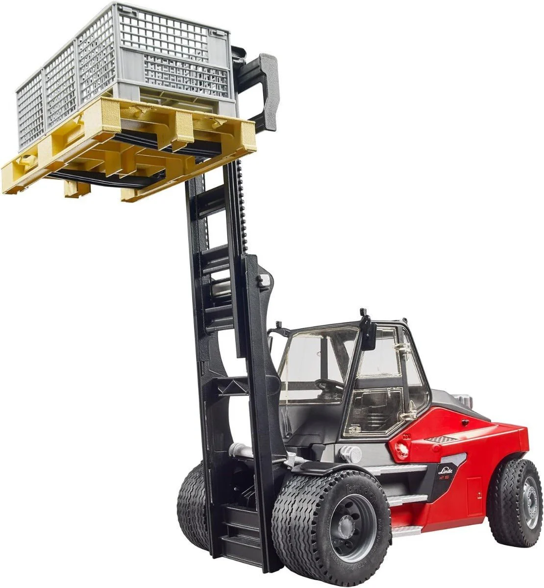 Bruder Linde Forklift HD30 with Tow-Coupling and 2 Pallets 02513 - Image 2