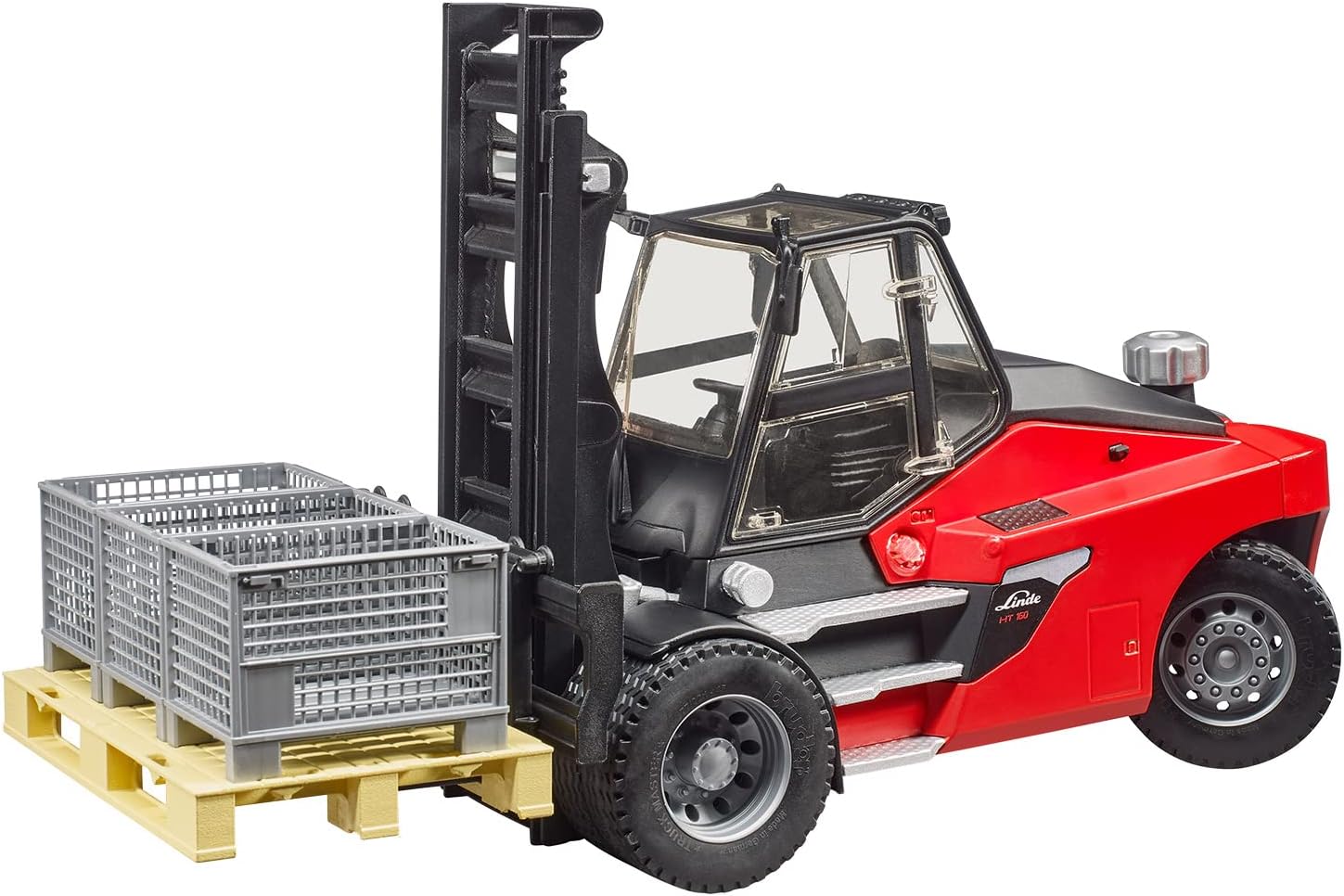 Bruder Linde Forklift HD30 with Tow-Coupling and 2 Pallets 02513 - Image 3