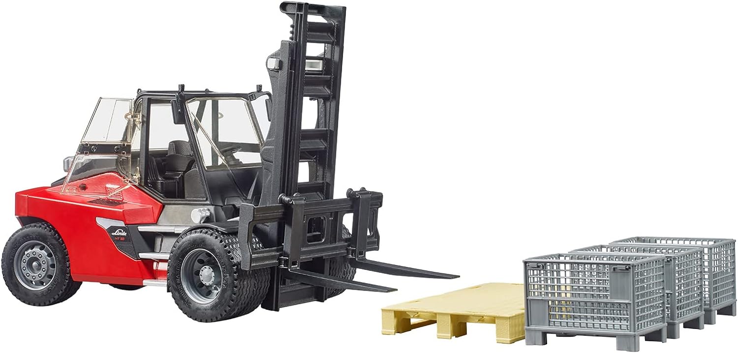 Bruder Linde Forklift HD30 with Tow-Coupling and 2 Pallets 02513 - Image 4