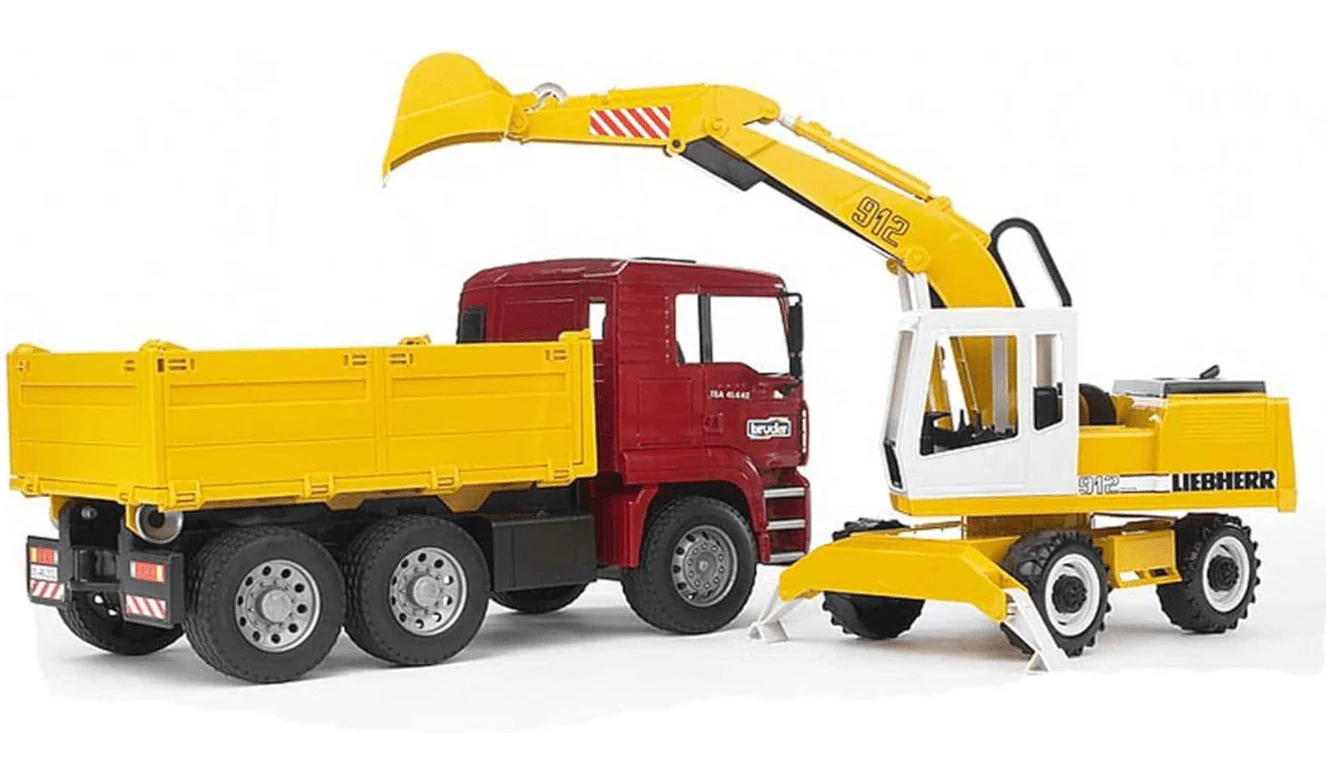 Bruder MAN Construction Truck & Liebherr Excavator 02751 - Image 2