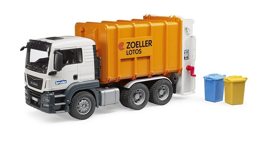 Bruder Man TGS Rear Loading Garbage Truck Orange 03762 - Image 5
