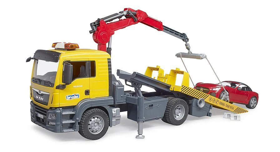 Bruder Man TGS Truck with Roadster 03750 - Image 3