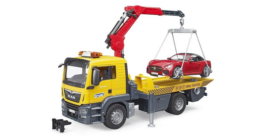Bruder Man TGS Truck with Roadster 03750 - Image 4
