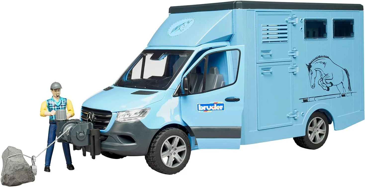 Bruder MB Sprinter Animal Transporter with Horse 02674