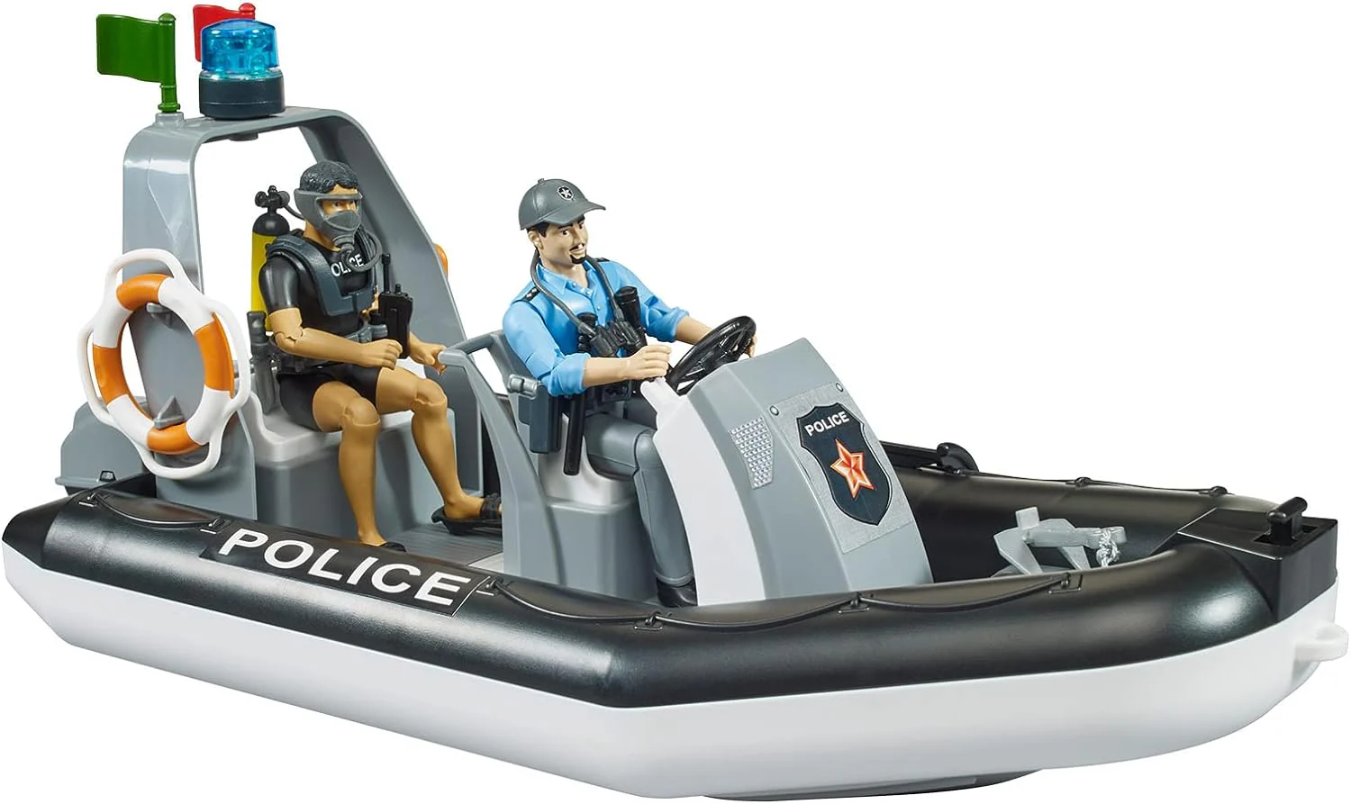 Bruder Police Boat with Rotating Beacon Light 62733 - Image 2