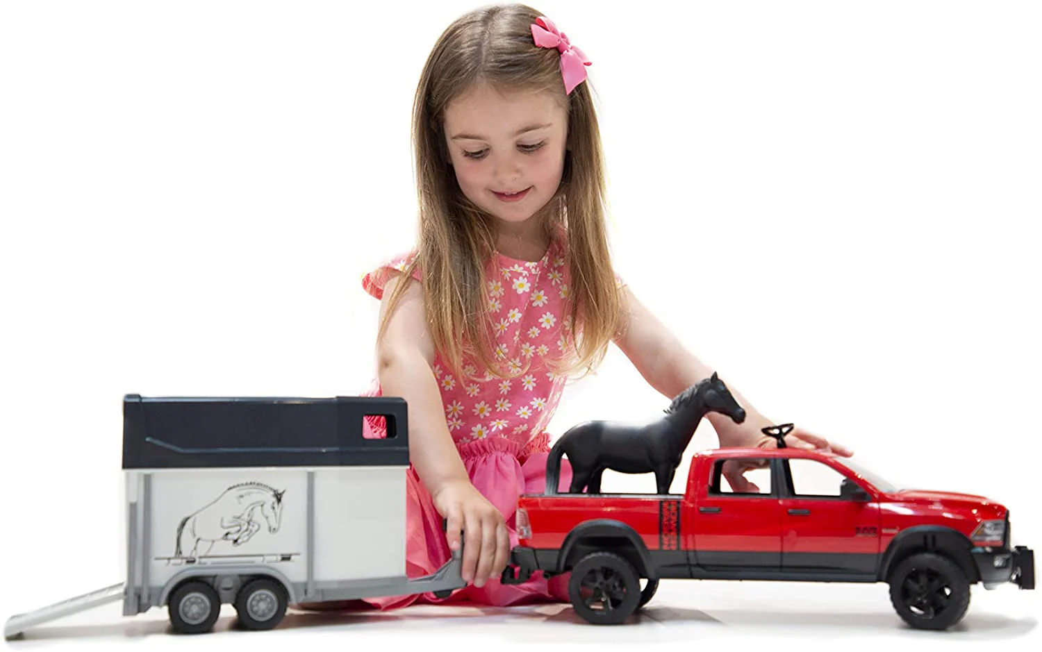 Bruder Ram 2500 Power Wagon with Horse Trailer - Image 5