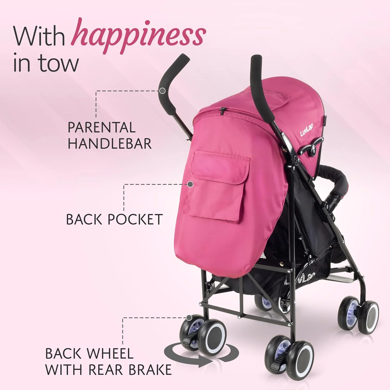Buggy Baby Stroller Pink S5212 - Image 3