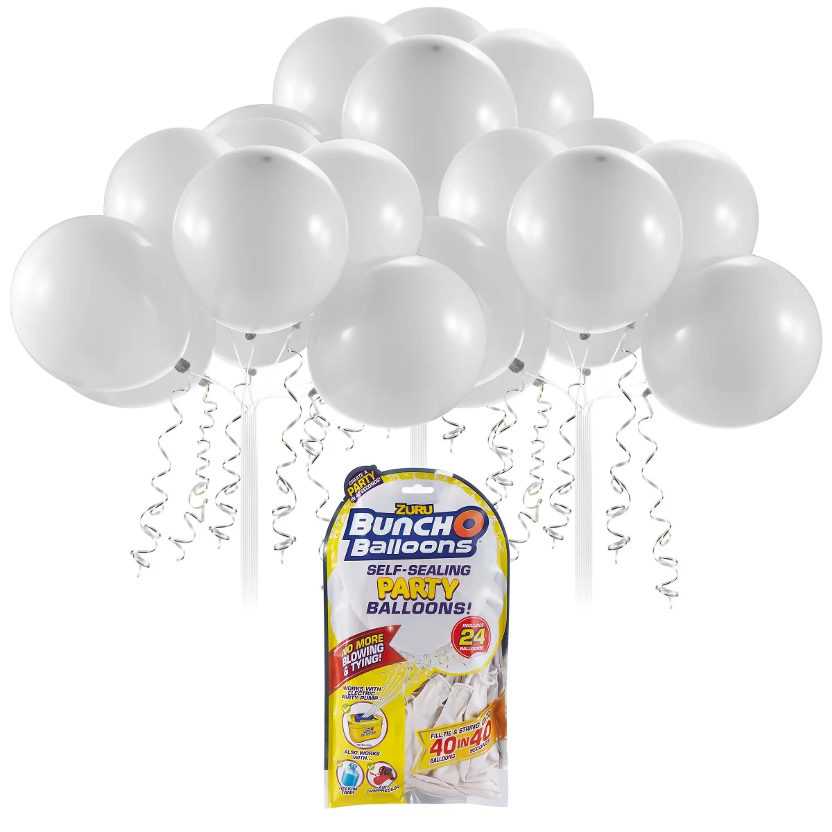 Bunch O Balloons Self Sealing Party Balloons 24pk Refill White 56173GUQ1