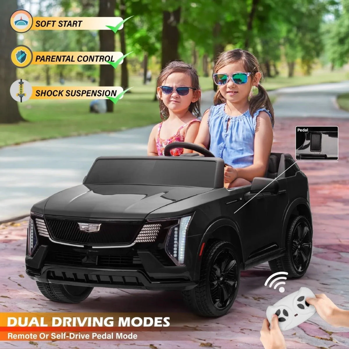 Cadillac Escalade Rideon Car Black HL688 - Image 4