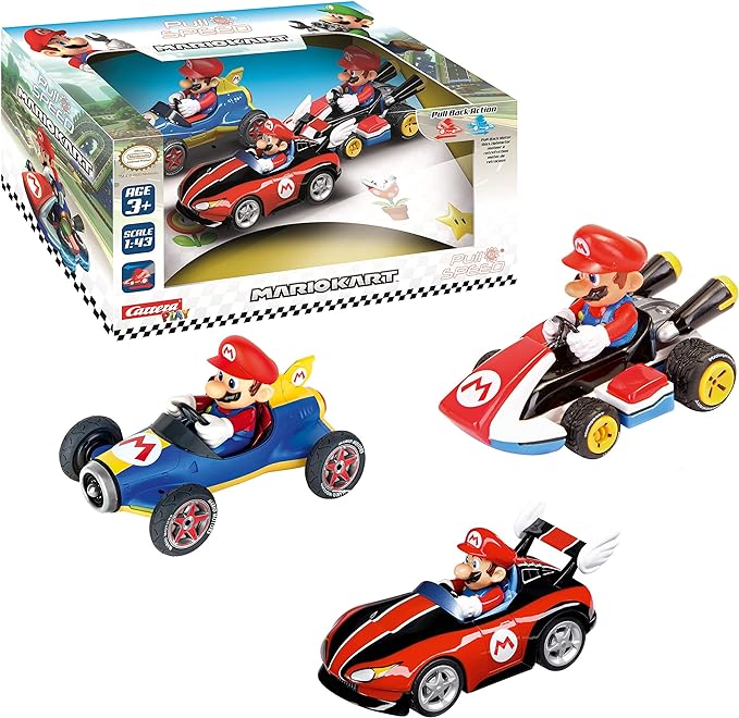 Carrera Nintendo Pull N Speed Mario Collection Kart Pack of 3 13016