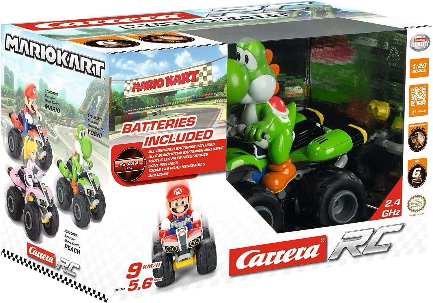 Carrera RC Nintendo Mario Kart 8 2.4 GHz Yoshi Quad 200997 - Image 4
