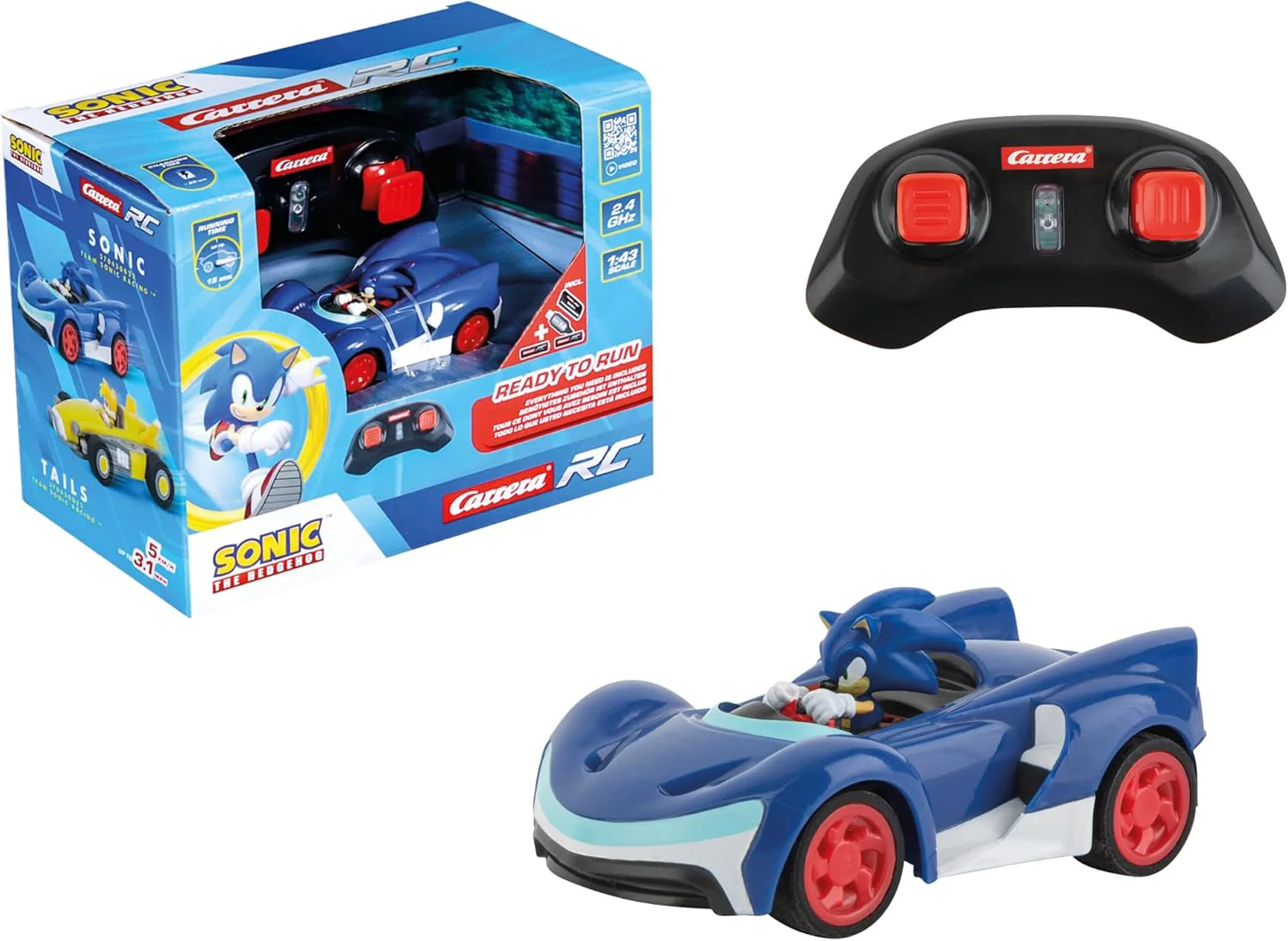 Carrera Team Sonic Racing Mini RC Sonic & Tails 1:43 Scale 430024 - Image 2