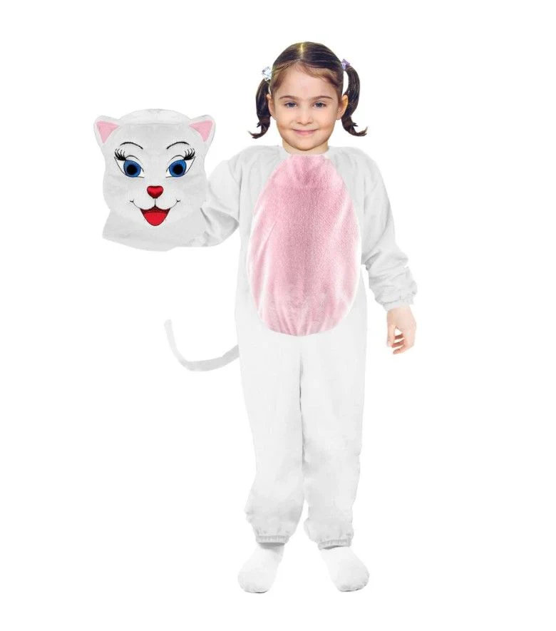 Cat Costume White 4-5Y/O