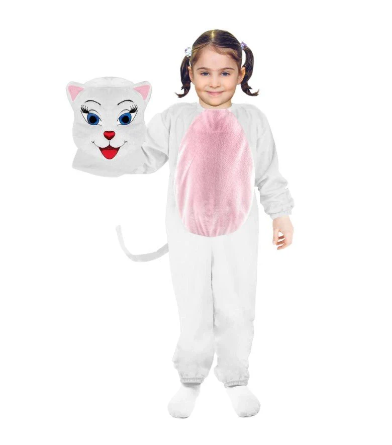 Cat Costume White 6-7Y/O