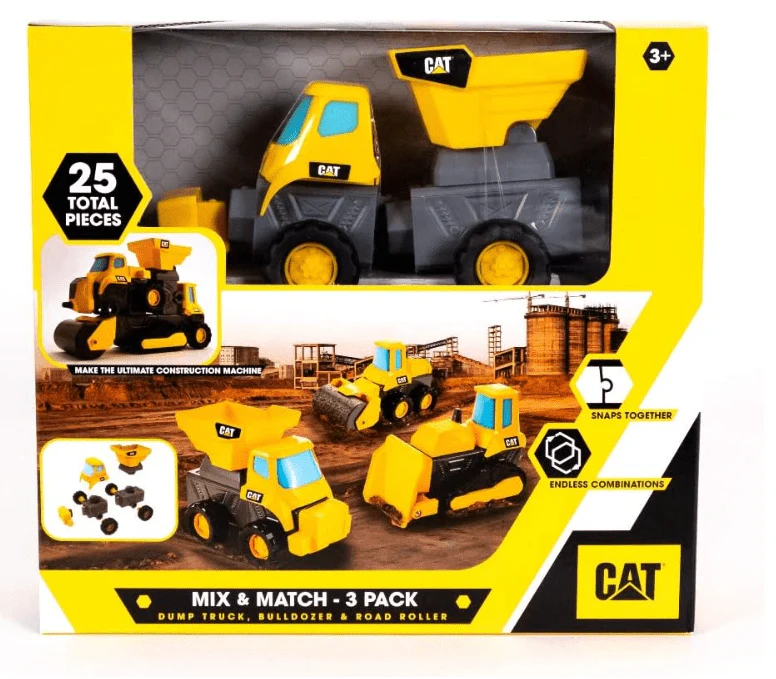 CAT Mix & Match Excavator Bulldozer & Road Roller 82737/82736
