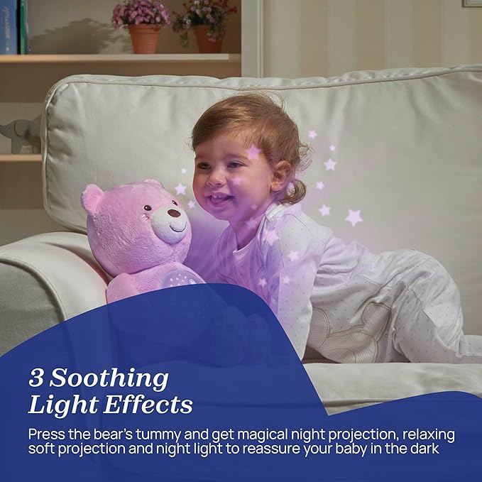 Chicco Plush Bear Pink w/ Light & Music CH07495-10 - Image 4
