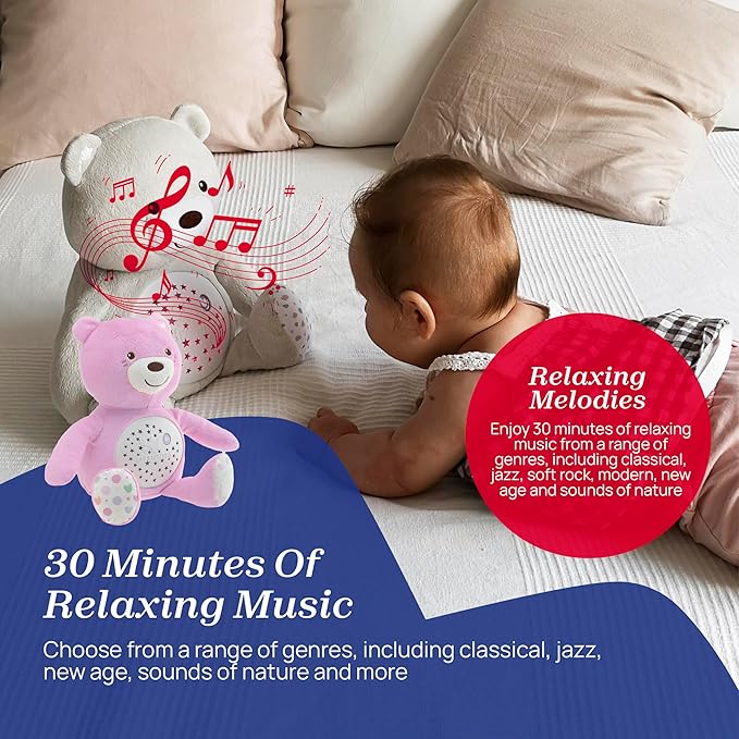 Chicco Plush Bear Pink w/ Light & Music CH07495-10 - Image 5