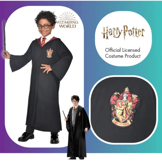 Child Harry Potter Robe Costume Kit 6-8 - Image 2