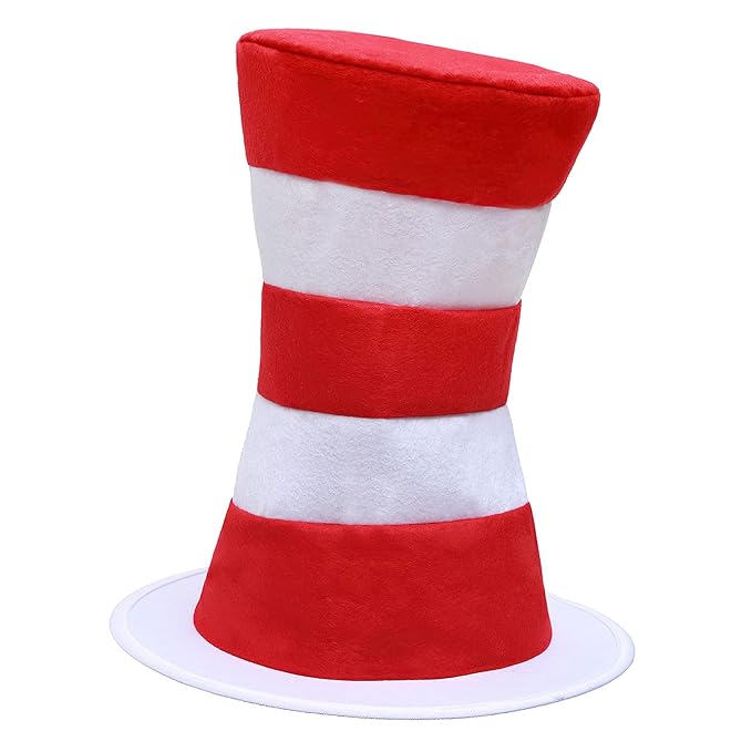 Childrens Red & White Striped Top Hat Mr Tom Dr Seuss BH598