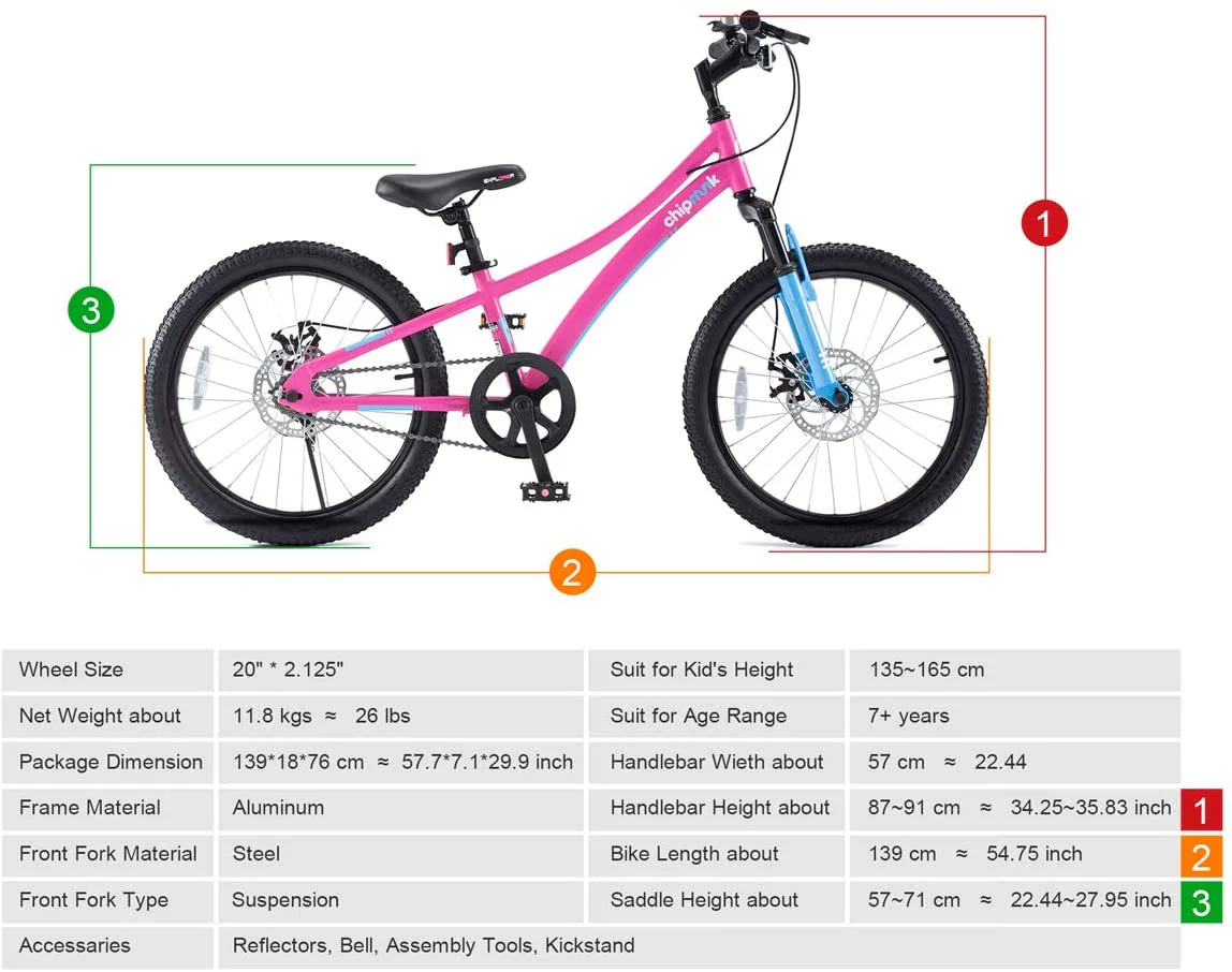 Chipmunk Explorer 20 inch Bike Pink CM20-3 - Image 5