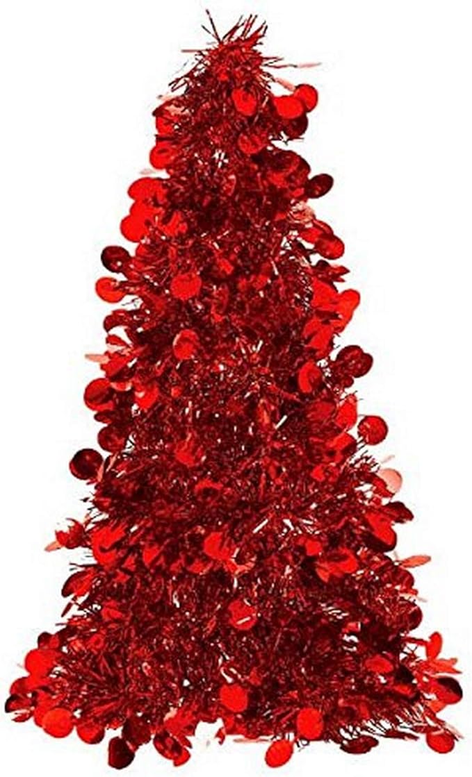Christmas Red Tree Small Tinsel 240598