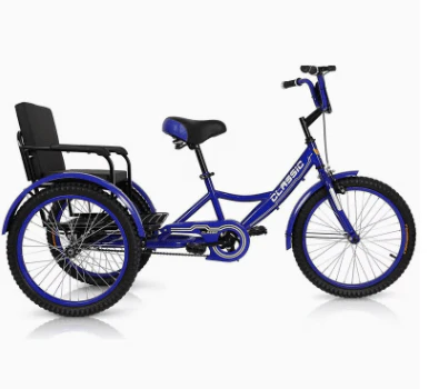 Classic Tricycle 12 Back Seat Blue