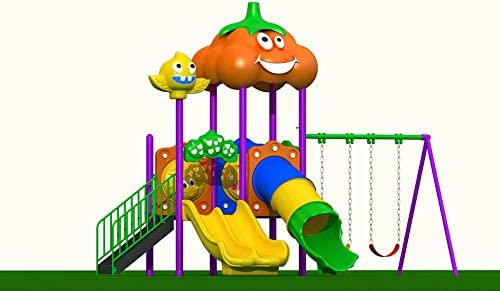 Colorland Toys 5-In-1 Set With Tube Slide Round S Slide And 3 Swing Seat 12050