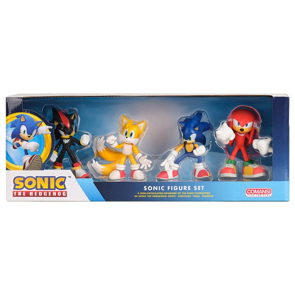 Comansi Sonic The Hedgehog 4-Pack Figure Set – 9cm Hand-Painted Collectible Figures – Official Licensed Sonic Toys – Ages 3+