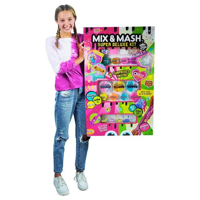 Compound Kings Mix & Mash Mega Deluxe Kit – Sensory Slime Set with Glitter, Foam Beads & 3D Glasses
