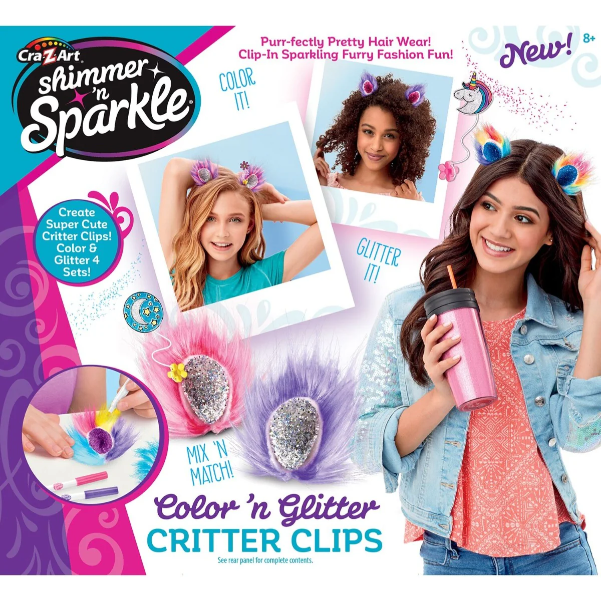 Cra Z Art Shimmer N Sparkle Color N Gem Critter Clips